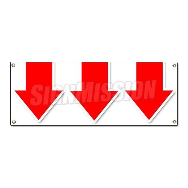 Signmission GIANT DOWN ARROW BANNER SIGN turn here sale follow directions arrived B-Giant Down Arrow - main